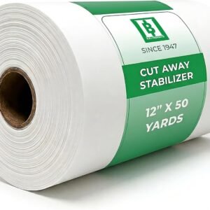 HBI Cut Away Embroidery Stabilizer Roll 12" x 50 Yards – Cut Away Stabilizer for Machine Embroidery, Embroidery Stabilizer, Stabilizer for Embroidery Machines, 2.5 oz Embroidery Backing