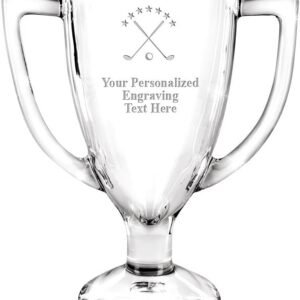 Crown Awards 7" Custom Engraved Cup Trophy, Personalized Glass Cup Award with Your Text